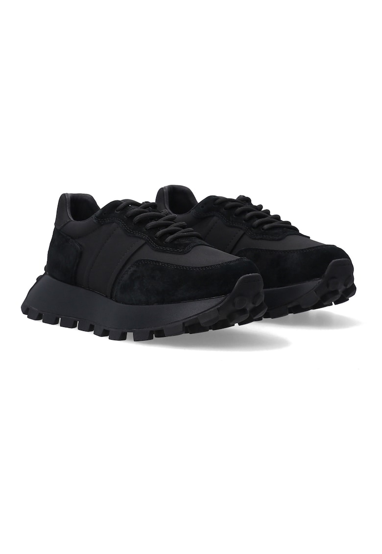 Oferte la Pantofi sport cu insertii din piele intoarsa si talpa wedge