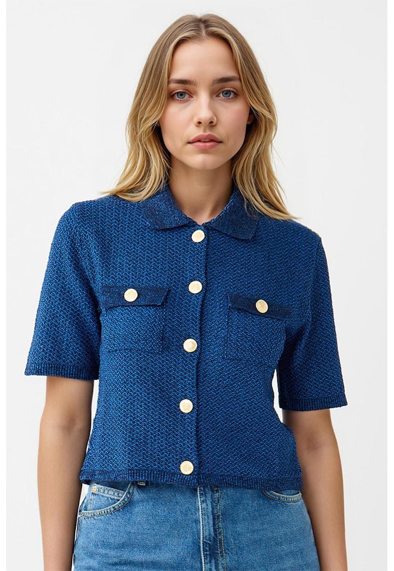 Oferte la Cardigan din amestec de bumbac - Albastru inchis