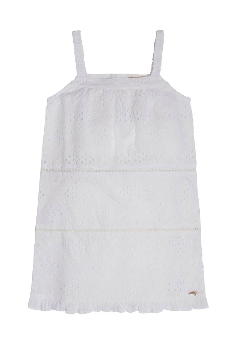 Oferte la Rochie de bumbac cu broderii Sangallo - Alb