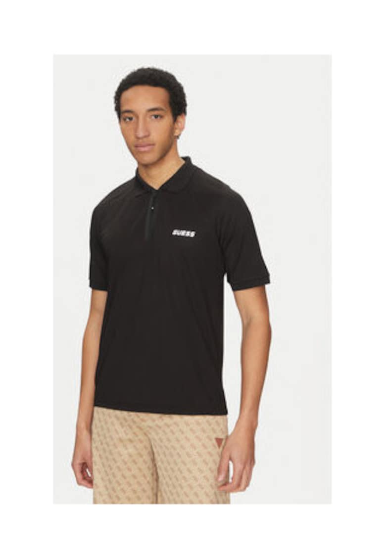 Oferte la Tricou polo cu imprimeu - Negru
