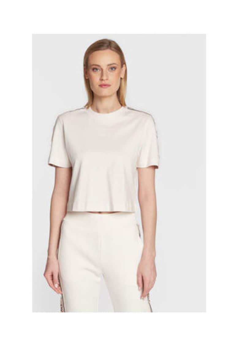 Oferte la Tricou crop casual - Bej deschis