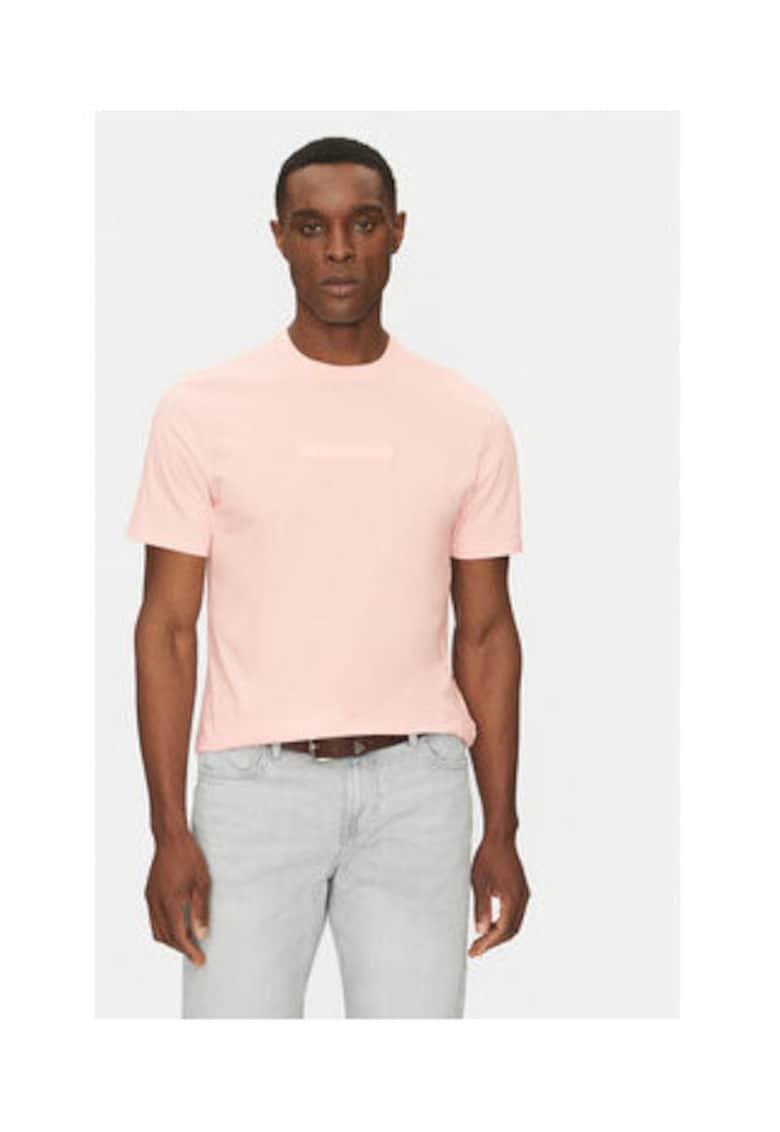 Oferte la Tricou din bumbac cu logo pe piept - Roz prafuit