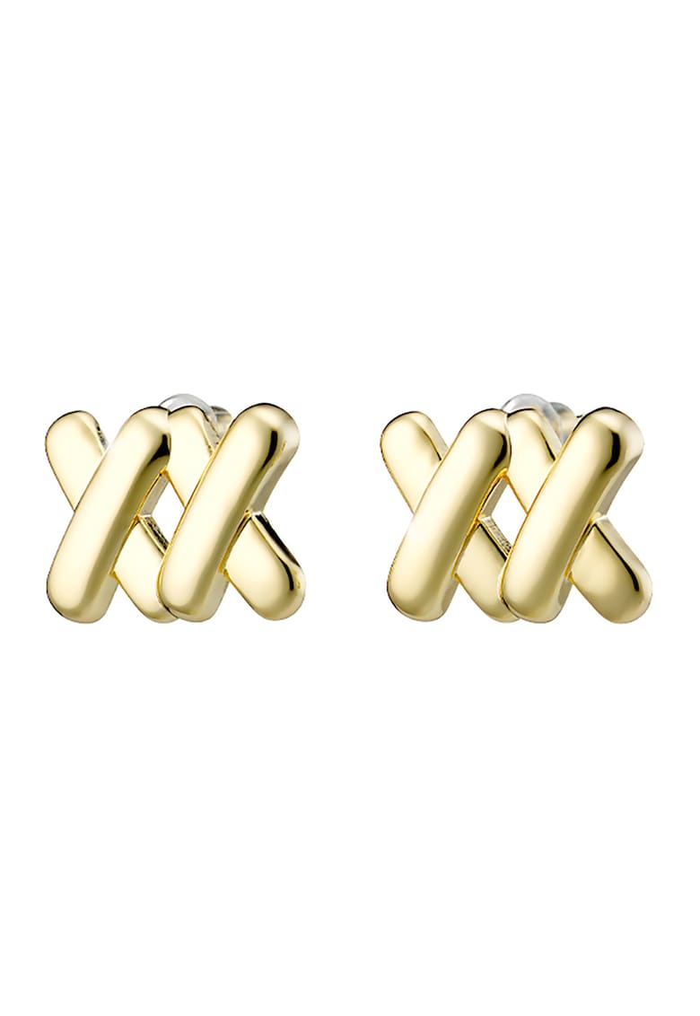 Oferte la Cercei placati cu aur de 18K si decorat cu model impletit - Auriu