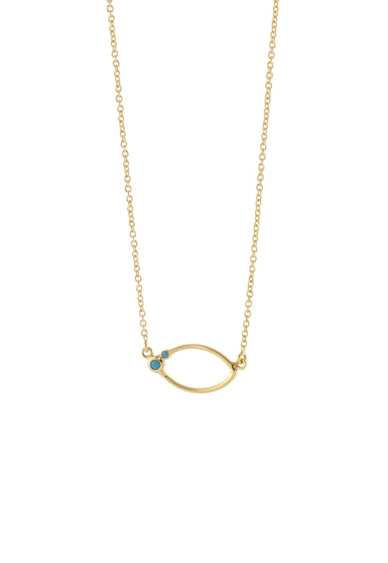 Colier placat cu aur de 18K - cu cristale - Auriu