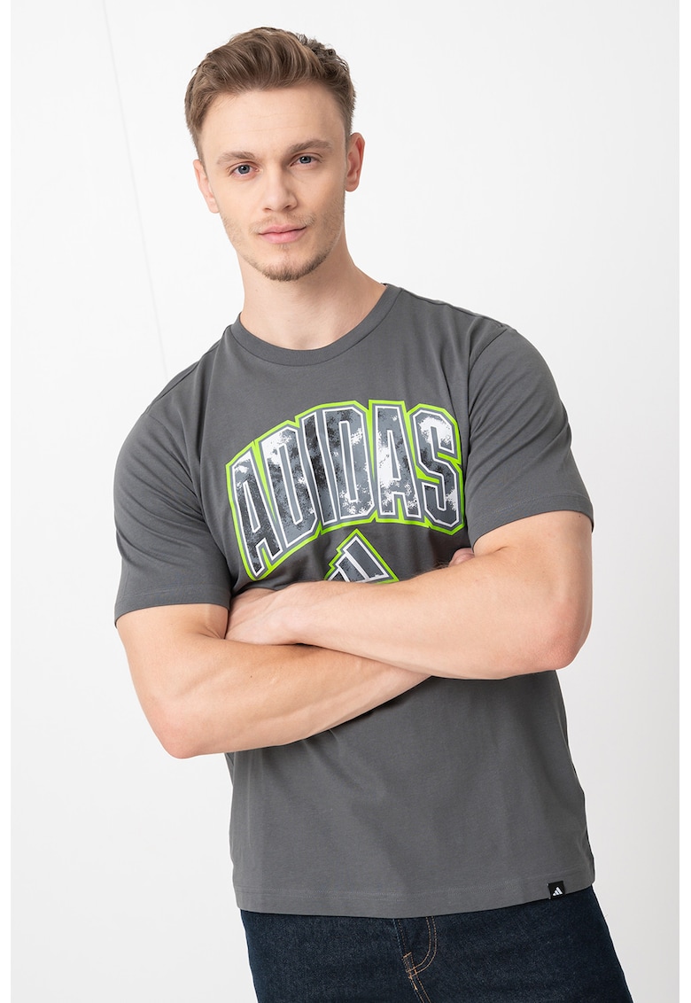 Oferte la Tricou din bumbac Camo Script - Gri inchis
