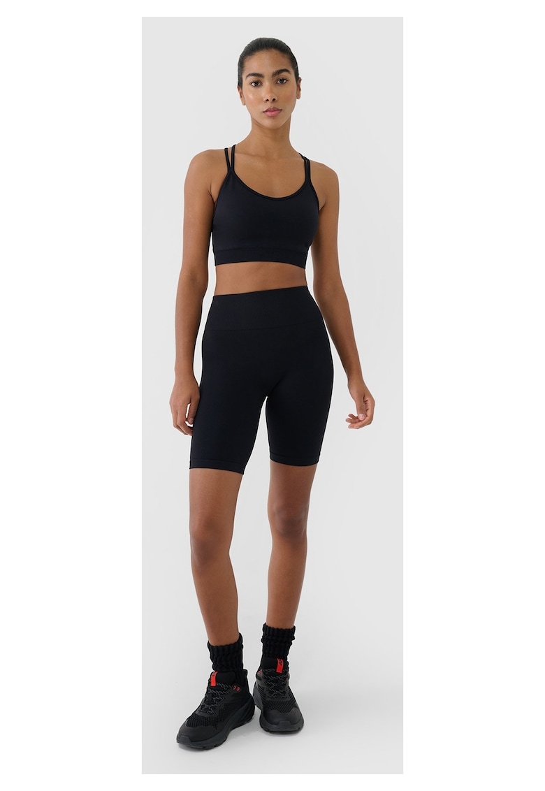 Oferte la Colanti scurti de antrenament  talie inalta - elasticitate - negru - material sintetic