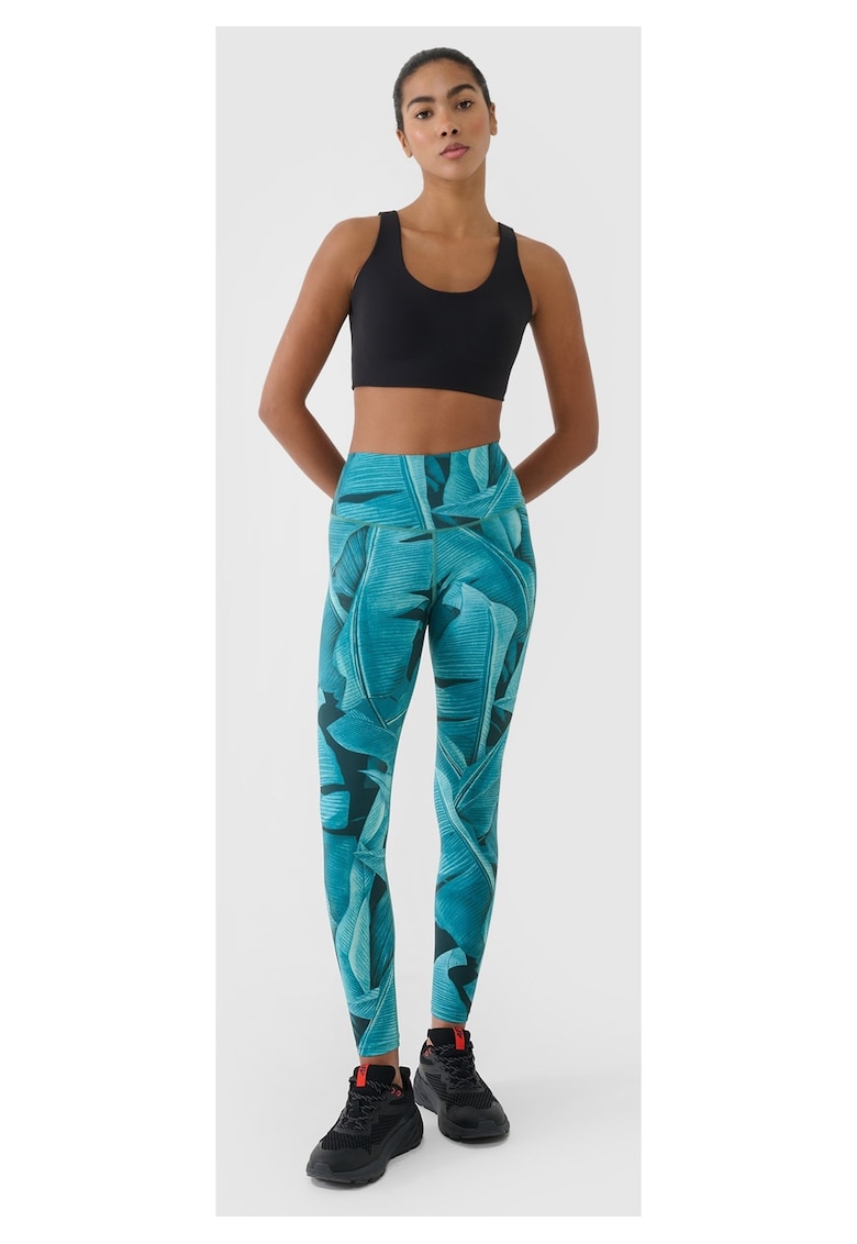 Oferte la Colanti de antrenament  talie inalta - elasticitate - turcoaz - material sintetic