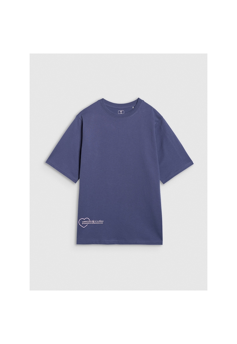 Oferte la Tricou Oversize Fete  Junior Bumbac - 78664 - Albastru