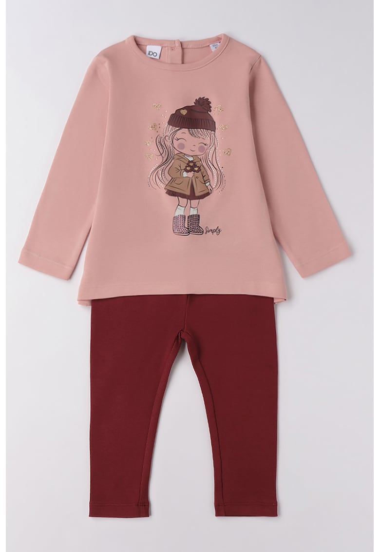 Oferte la Set de bluza si pantaloni - Visiniu/Roz prafuit