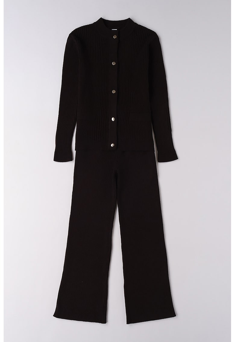 Oferte la Set de bluza cu nasturi si pantaloni - 2 piese - Negru