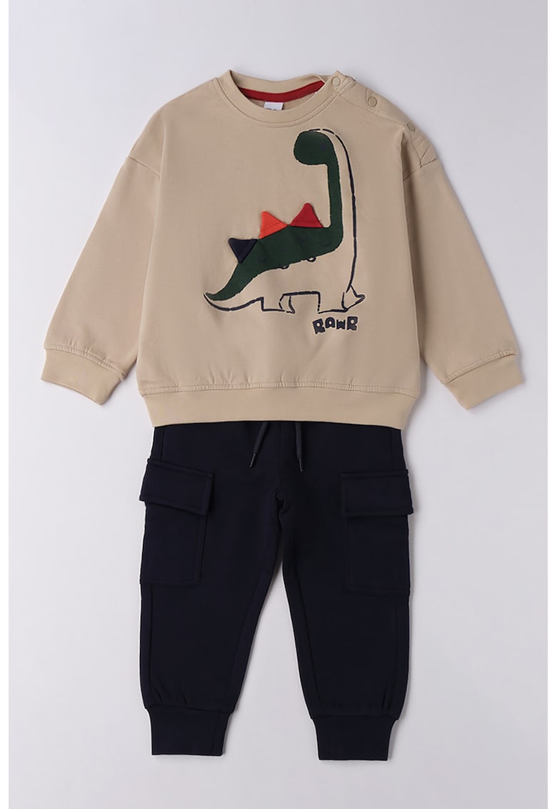Oferte la Trening cu pantaloni cargo cu snur - Albastru ultramarin/Maro nisip