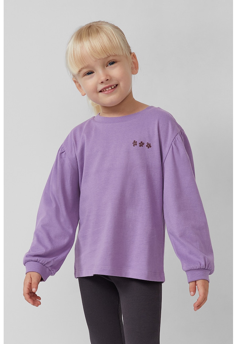 Oferte la Bluza cu maneci bufante si imprimeu - Lila/Violet tyrian