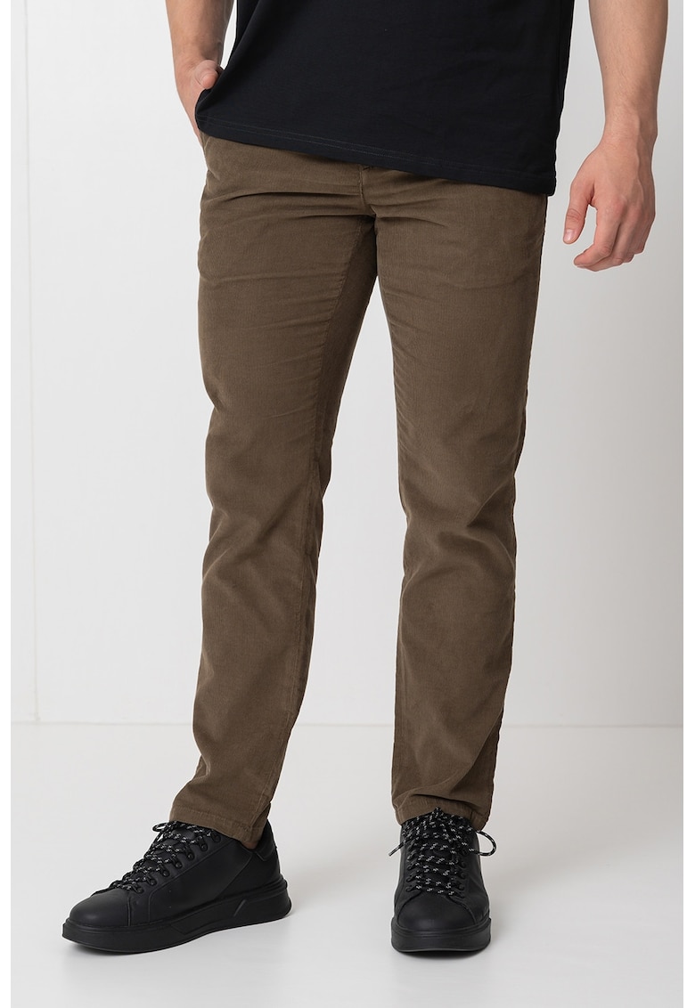 Oferte la Pantaloni chino slim fit - Verde masliniu