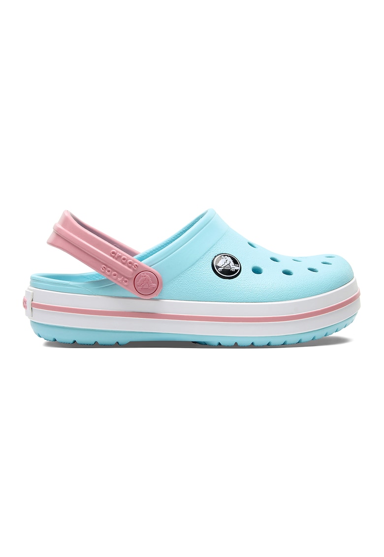 Saboti slingback flatform Crockband - Albastru pastel/Roz