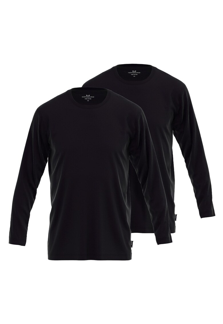 Oferte la Set de bluze din bumbac cu maneci lungi - 2 piese - Negru