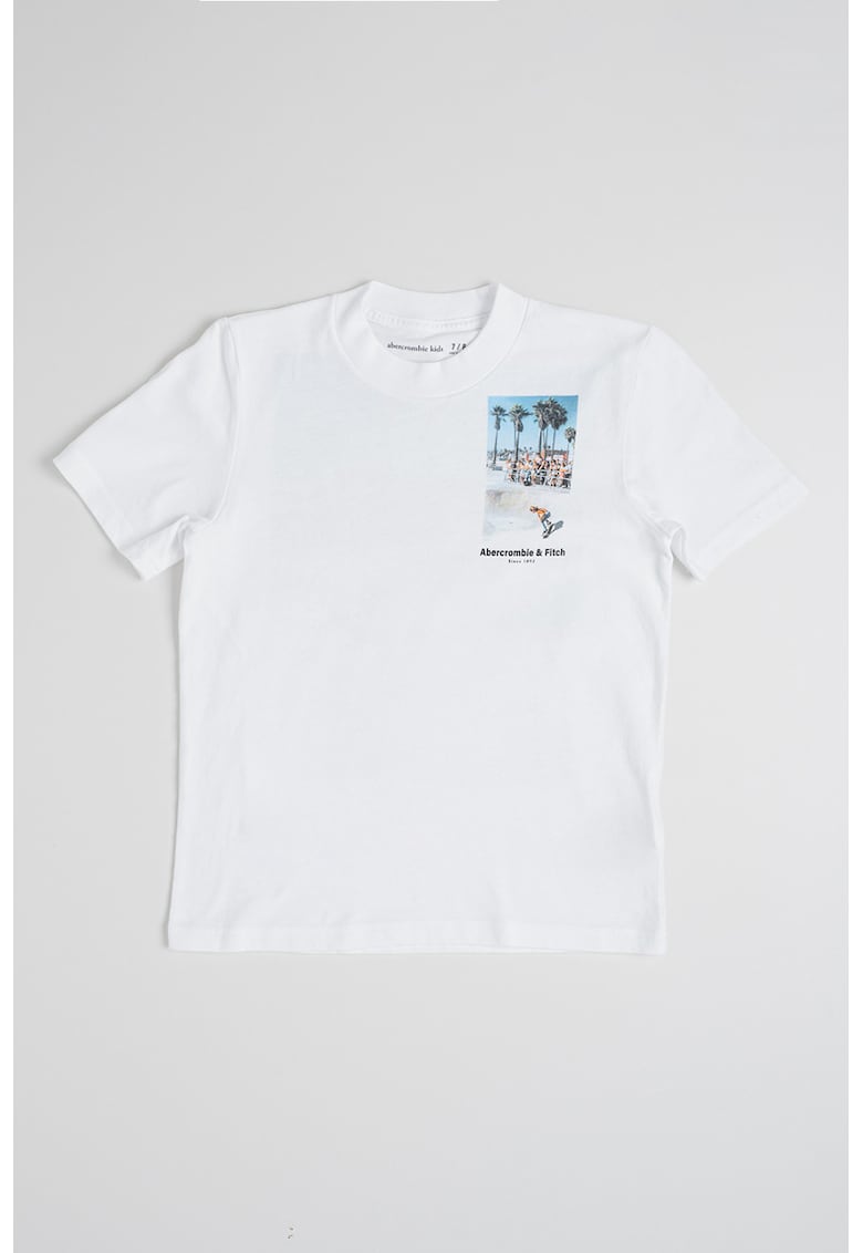 Oferte la Tricou din amestec de bumbac cu imprimeu foto - Alb