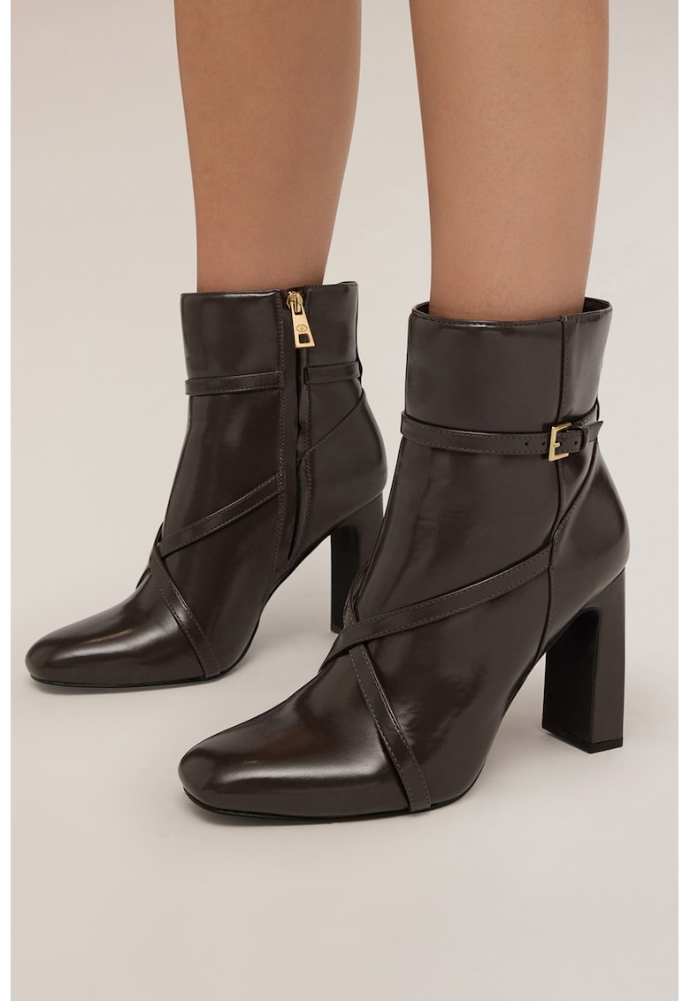 Oferte la Botine din piele ecologica - Maro inchis