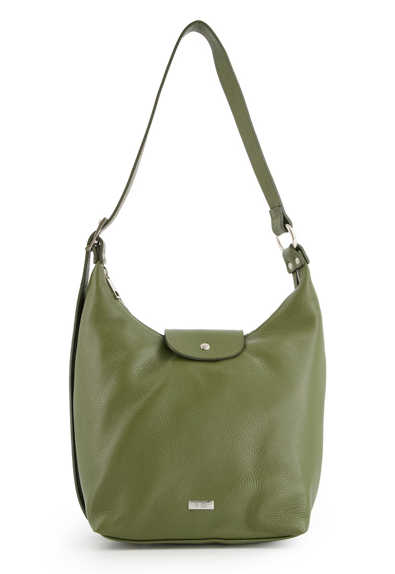 Geanta de umar -  piele naturala - verde - 31x24x10cm - 2 buzunare interioare
