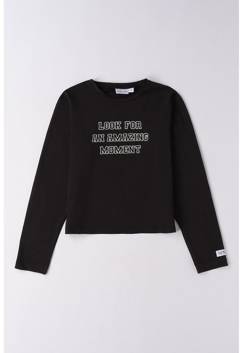 Oferte la Bluza cu imprimeu text - Alb/Negru