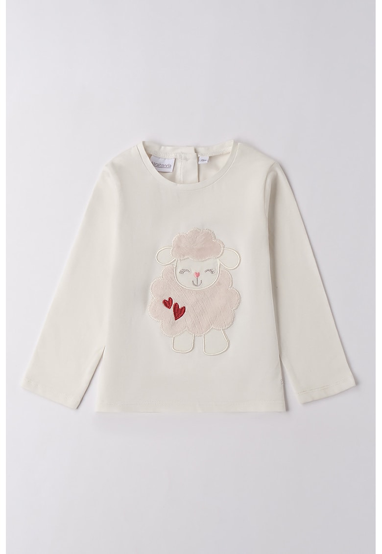 Oferte la Bluza cu broderie - Alb fildes/Roz pal