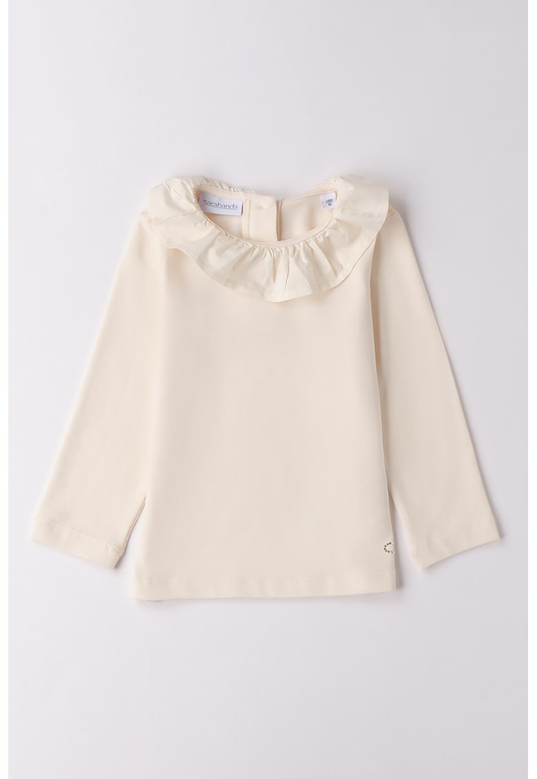 Oferte la Bluza cu guler cu volane - Alb fildes