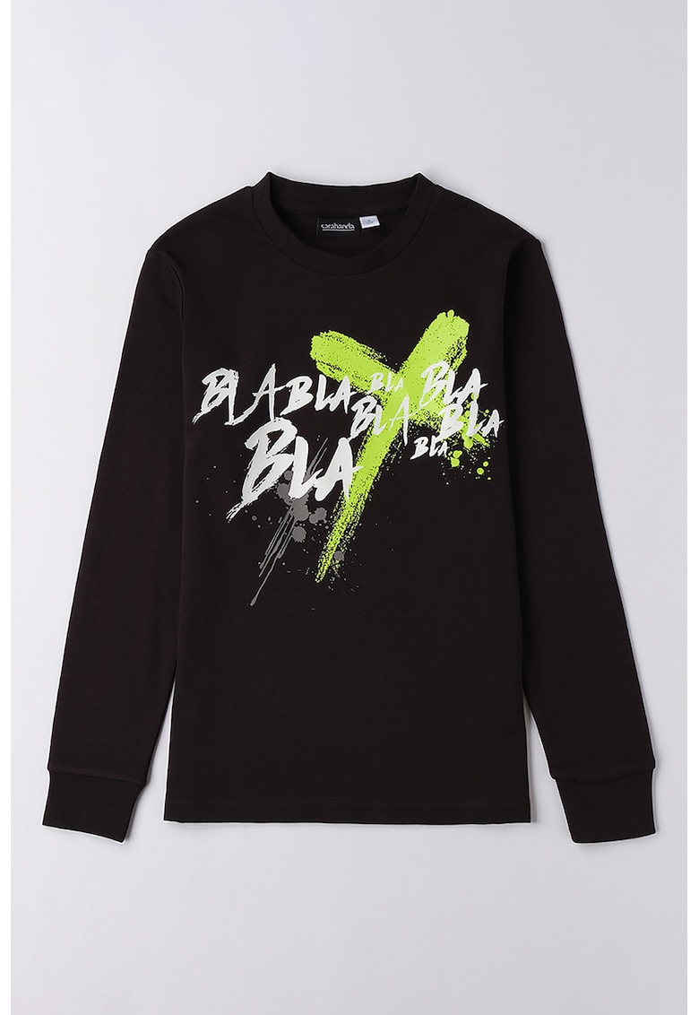 Oferte la Bluza cu imprimeu grafic - Alb/Negru/Verde lime
