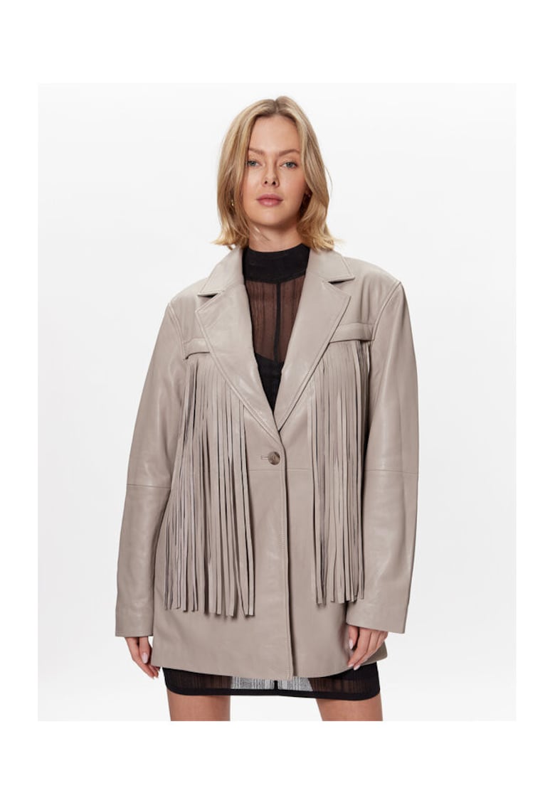 Oferte la Sacou dama -  302083763 - Piele naturala - Gri - Gri