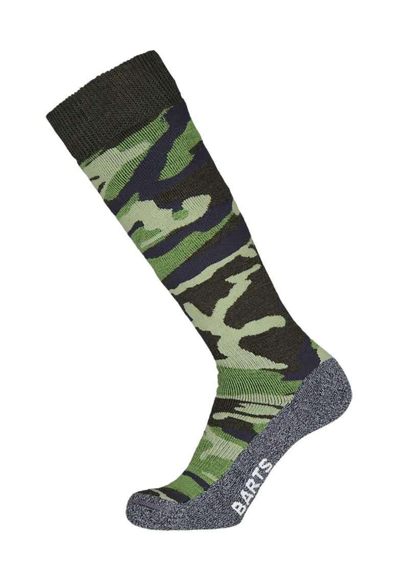 Oferte la Sosete lungi din amestec de lana - Gri melange/Kaki inchis/Verde lime