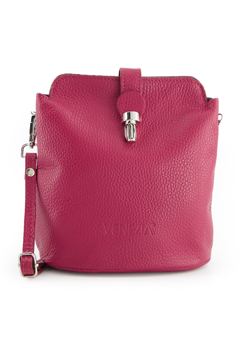Oferte la Geanta messenger dama  piele naturala - bordo - 20x19x10cm - cu curea detasabila