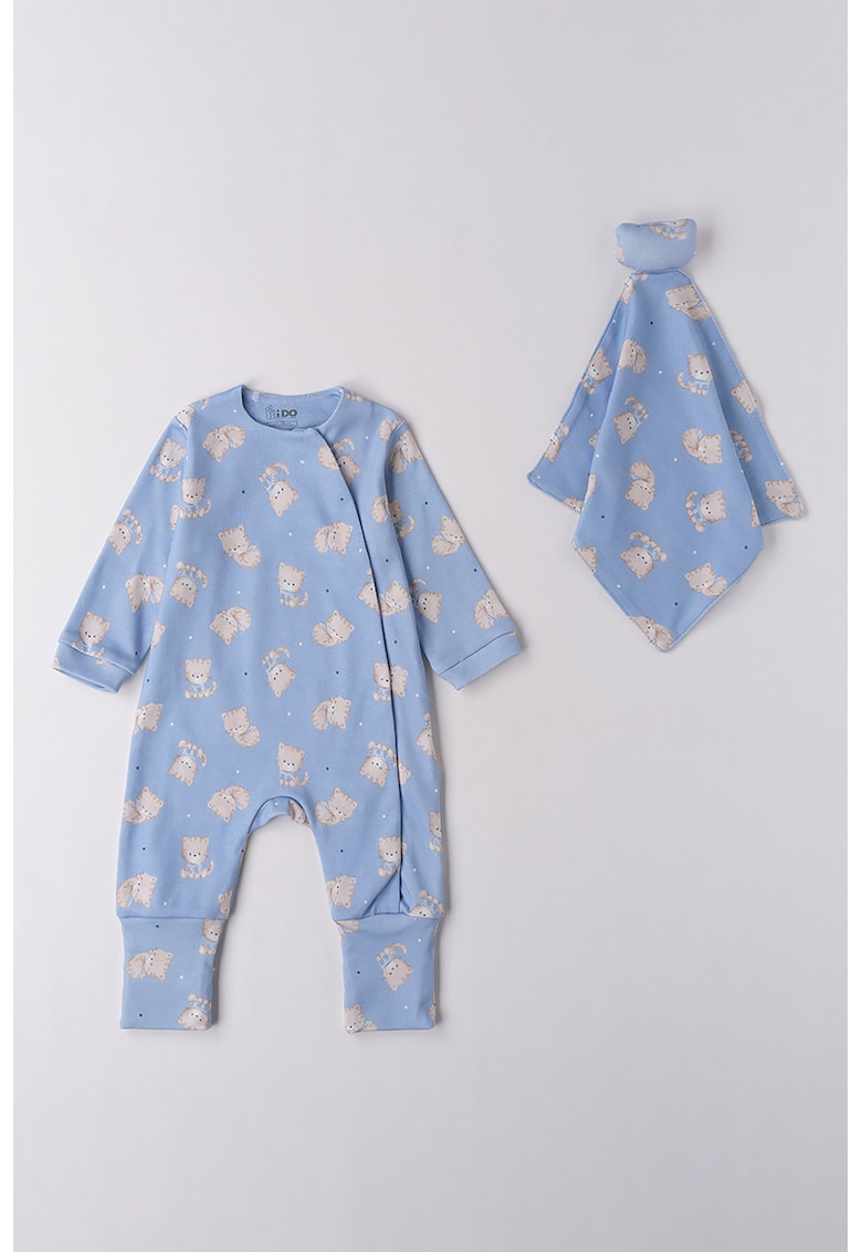 Oferte la Salopeta cu model - Albastru lavanda/Bej