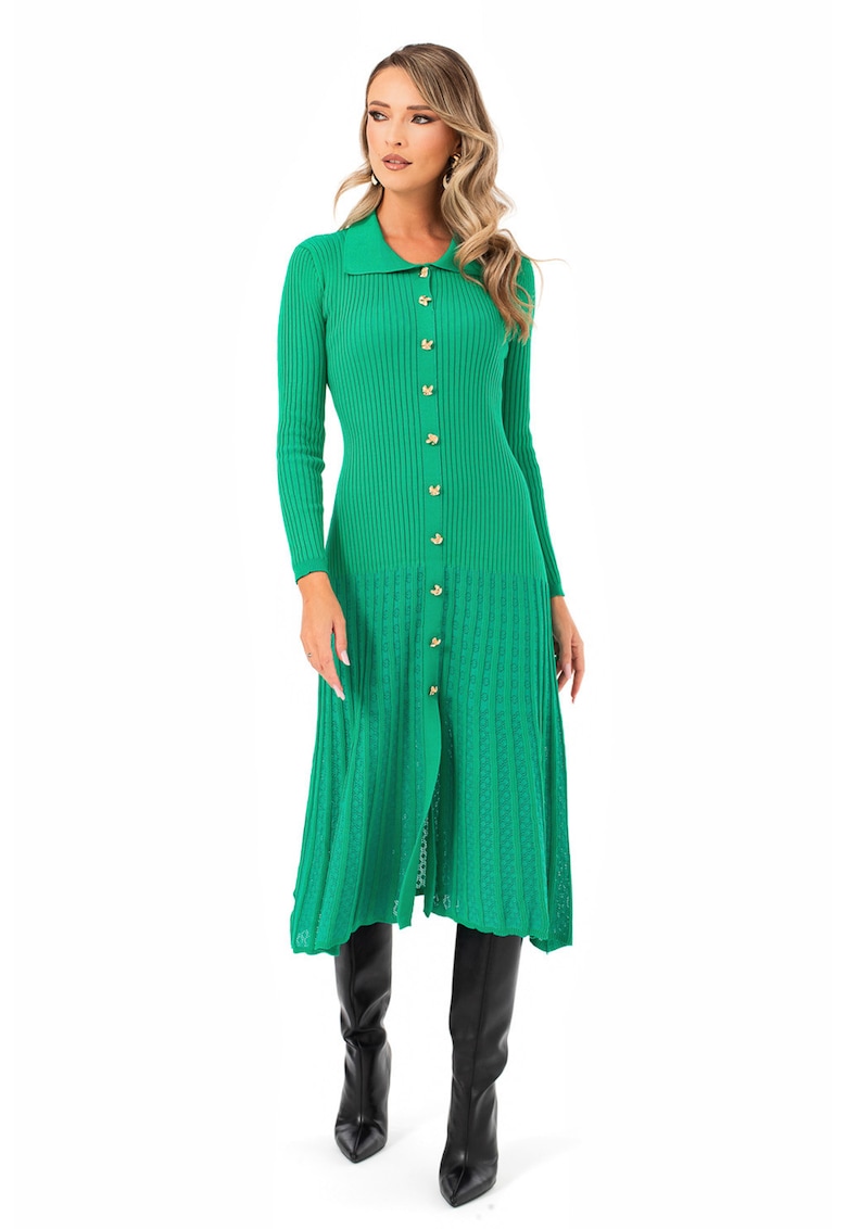 Oferte la Rochie midi striata - Verde