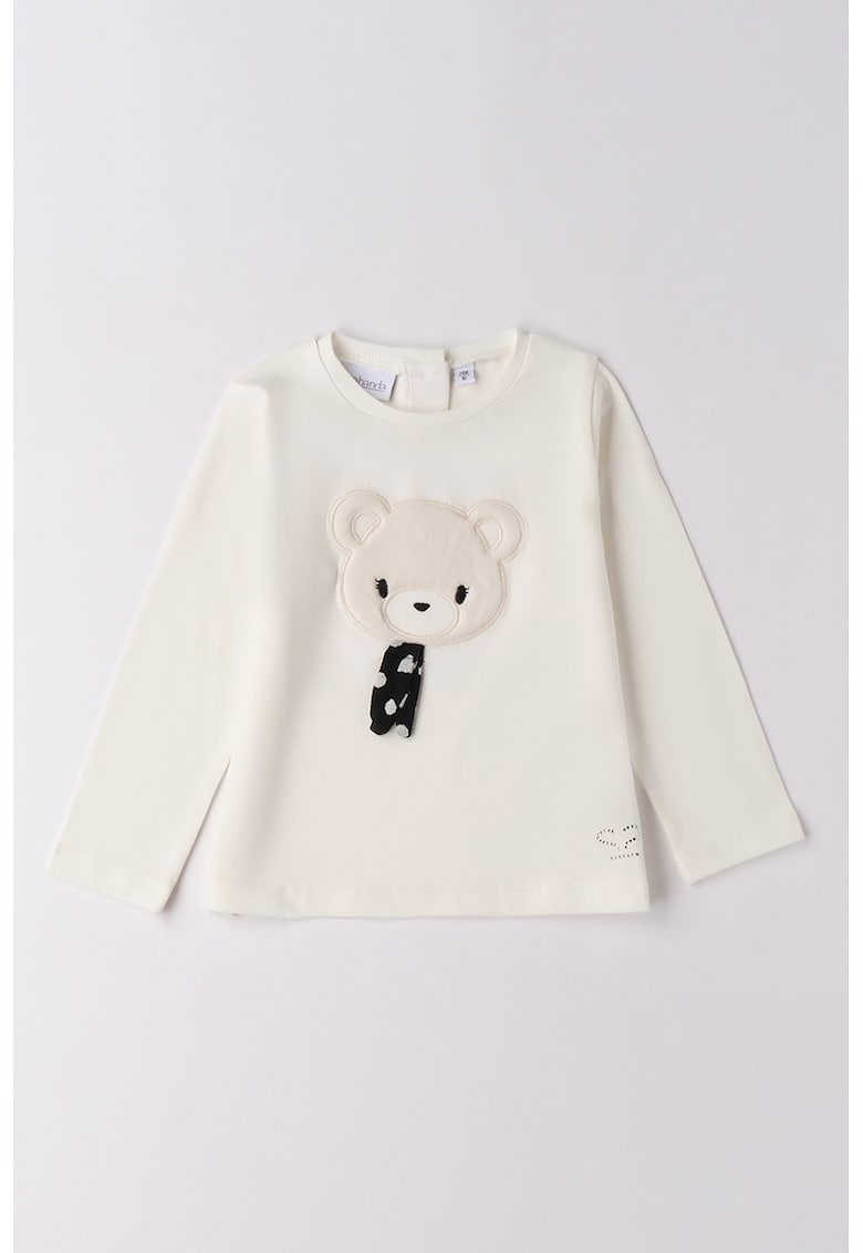 Oferte la Bluza cu model urs - Alb fildes/Negru