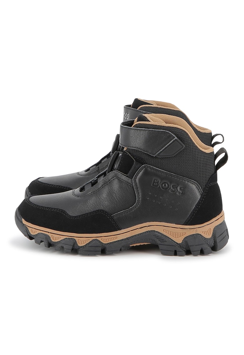Oferte la Ghete cu garnituri din piele intoarsa - Negru/Bej