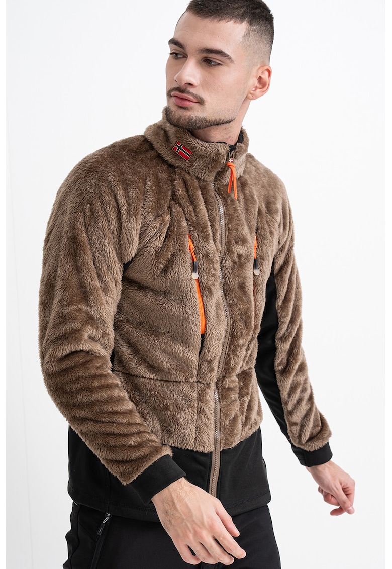 Oferte la Bluza de trening pufoasa cu fermoar si buzunare Uliste - Maro taupe