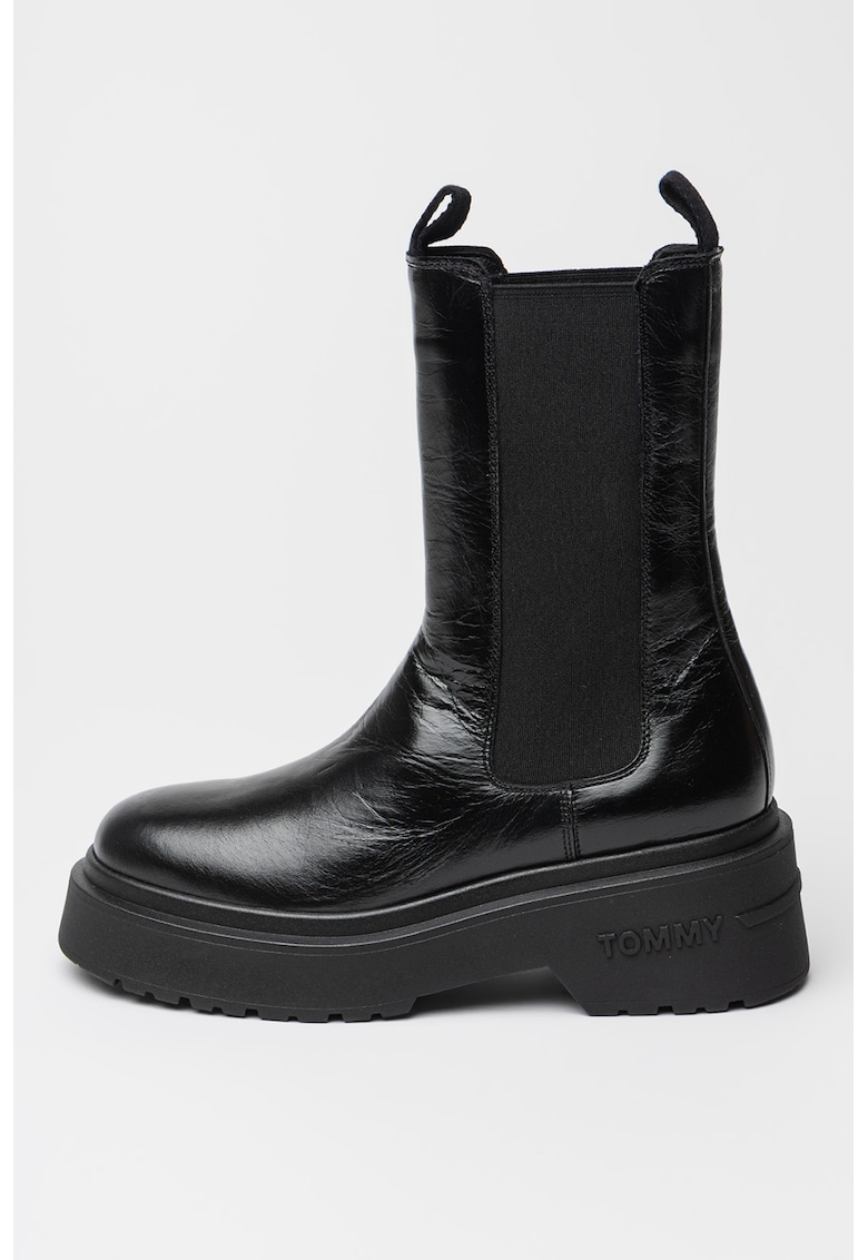 Oferte la Ghete Chelsea din piele - Negru