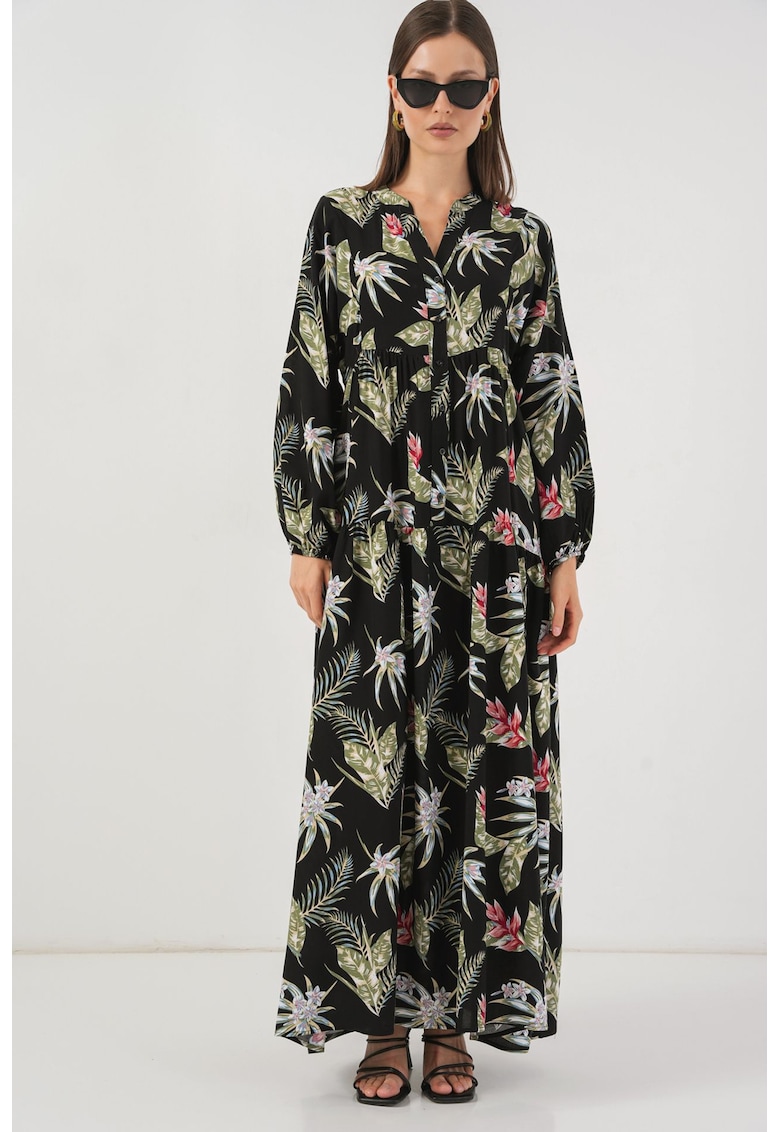 Oferte la Rochie maxi - HiCCUP BDART - inchidere cu nasturi - textil - multicolor