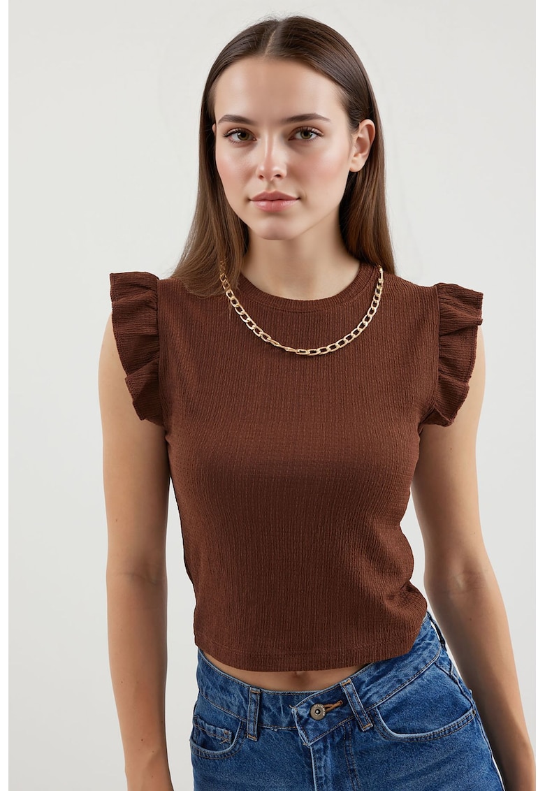 Oferte la Bluza pentru dama - HiCCUP - Maro - Jerseu