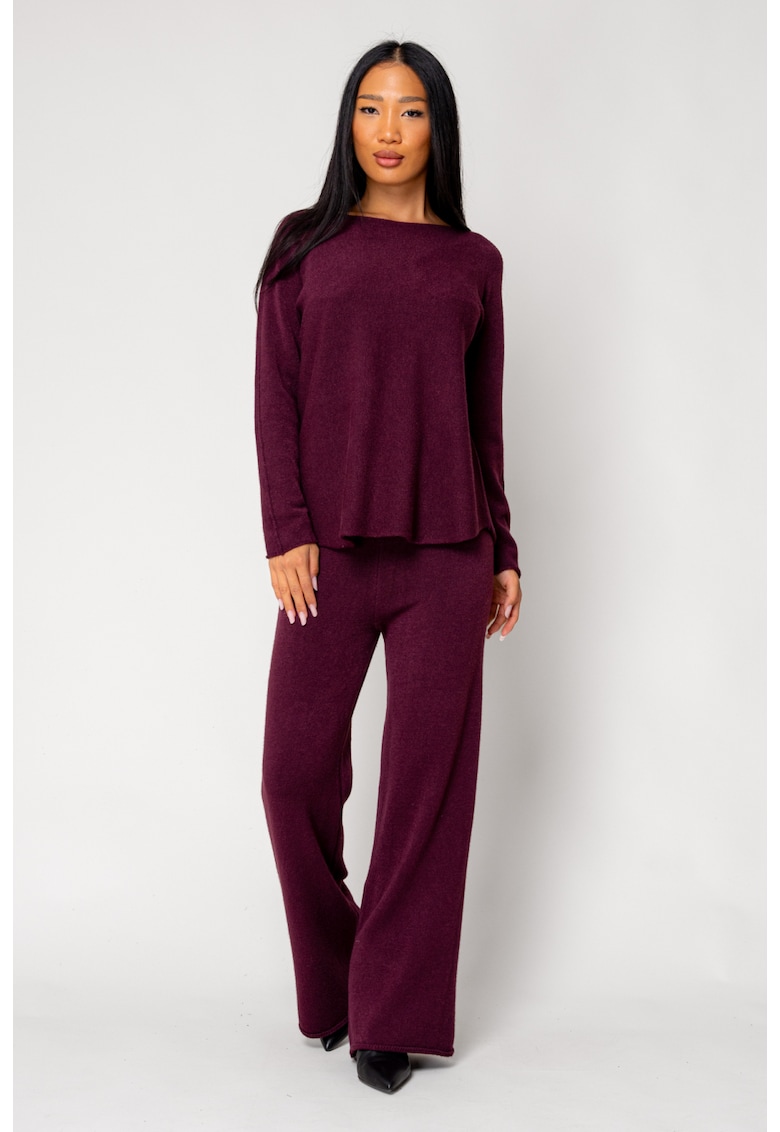 Oferte la Set Vellera Pulover si Pantalon lung Burgundy 18264 - Rosu inchis