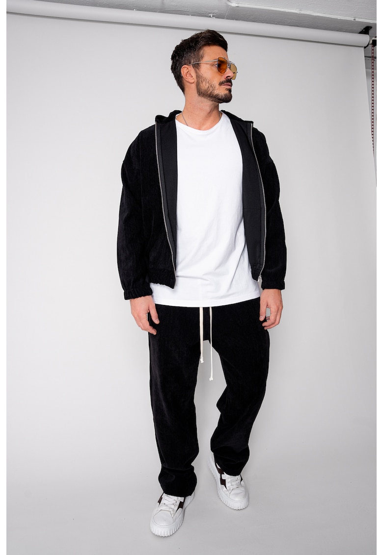 Oferte la Set Velvet Hanorac cu fermoar si pantalon lung Black 18641 - Negru