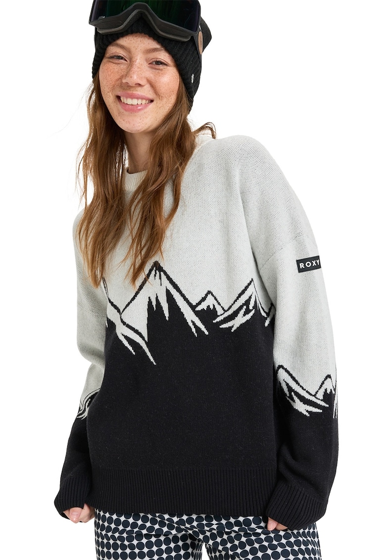 Oferte la Pulover din amestec de lana pentru ski Cozy Sound - Negru/Alb murdar