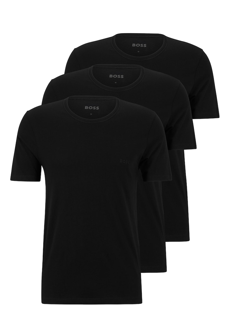 Oferte la Set de tricouri de casa cu detaliu logo - 3 piese - Negru