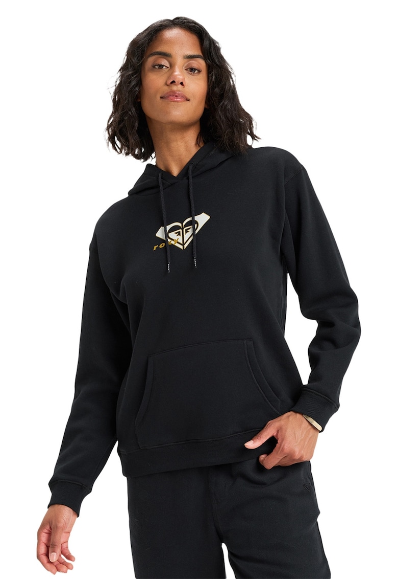 Oferte la Hanorac din amestec de bumbac cu buzunare kangaroo Surf Stoked - Negru