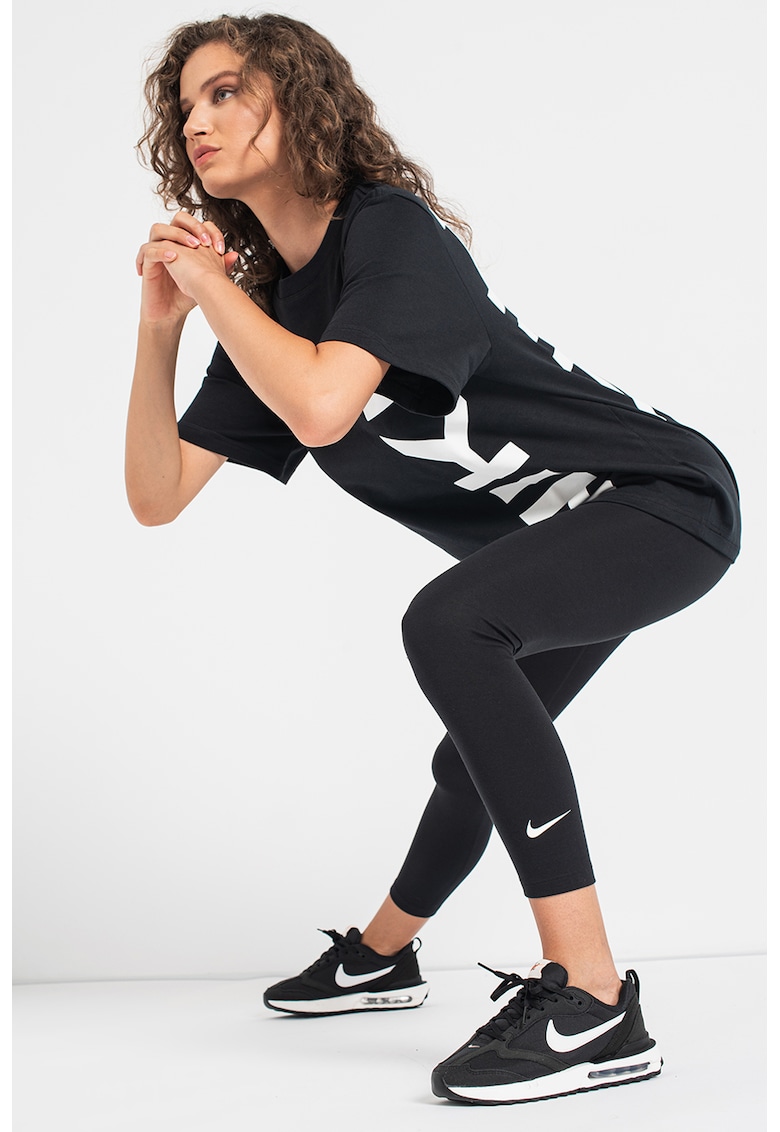 Oferte la Colanti crop cu talie inalta Sportswear - Negru