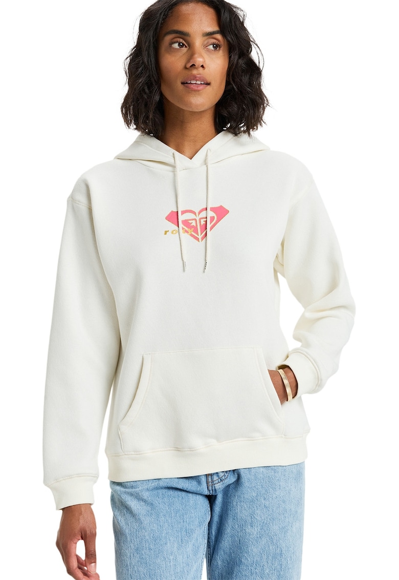 Oferte la Hanorac din amestec de bumbac cu buzunare kangaroo Surf Stoked - Alb optic