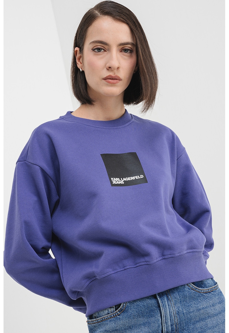 Oferte la Bluza de trening de bumbac organic cu logo - Violet