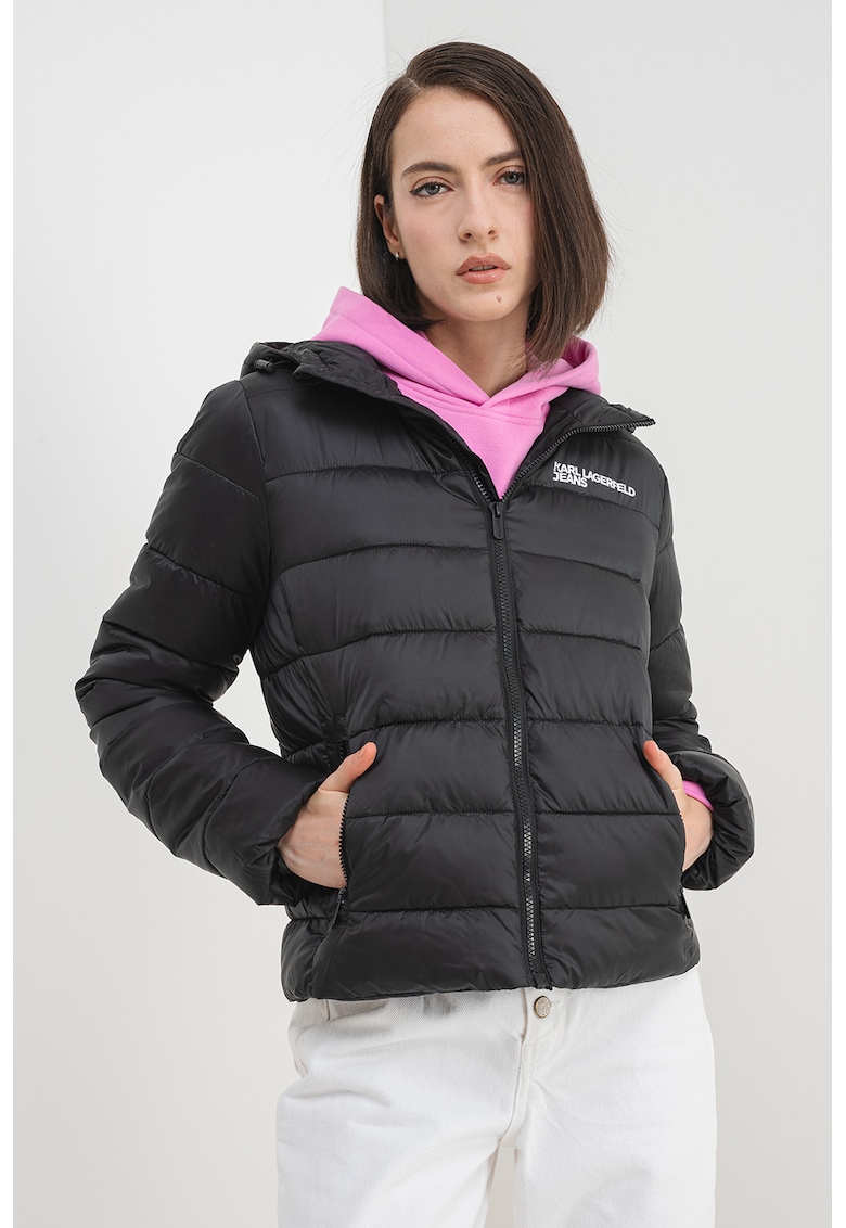 Oferte la Geaca matlasata cu buzunare laterale - Negru