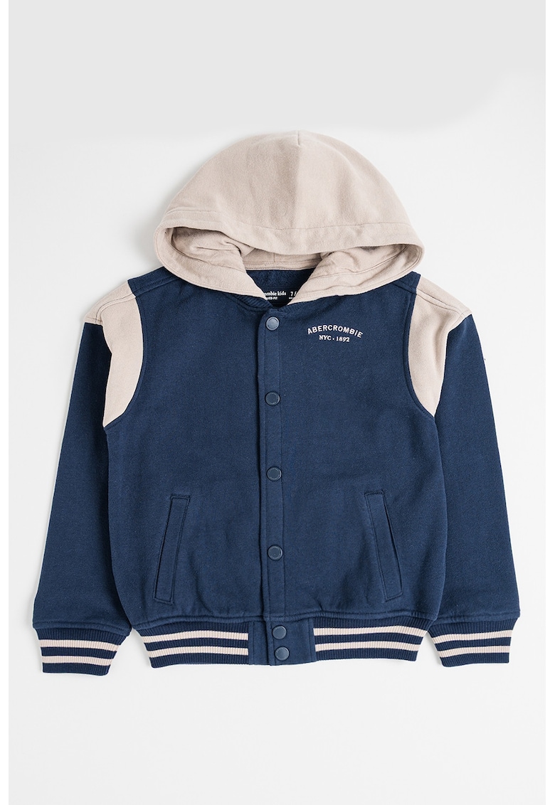 Oferte la Jacheta varsity cu gluga - Maro nisip/Bleumarin