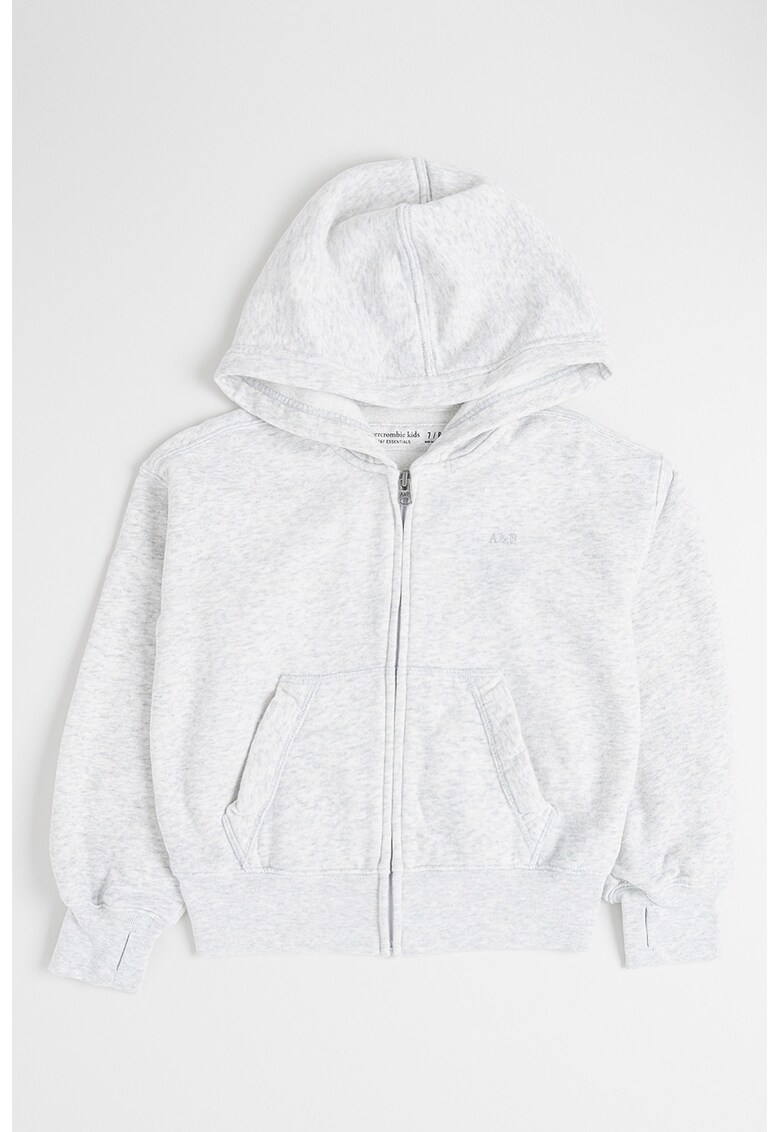 Oferte la Hanorac cu fermoar si model uni - Gri deschis melange