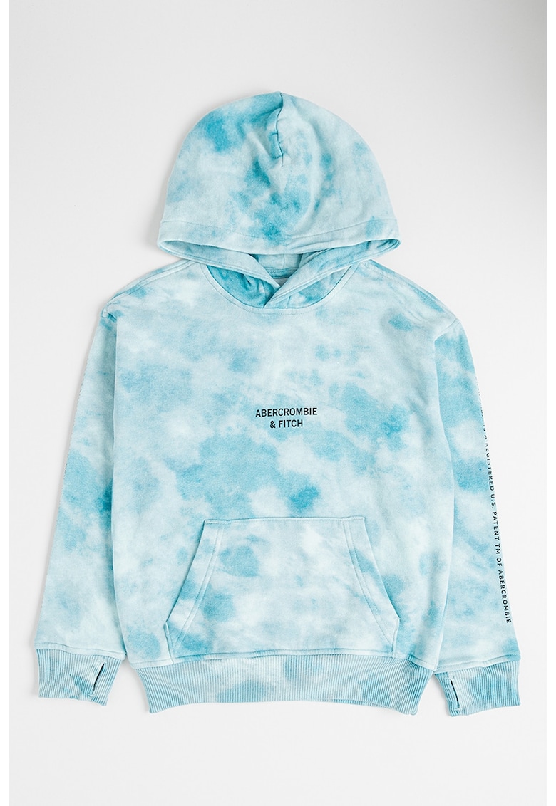 Oferte la Hanorac din amestec de bumbac cu model tie-dye - Albastru aquamarin