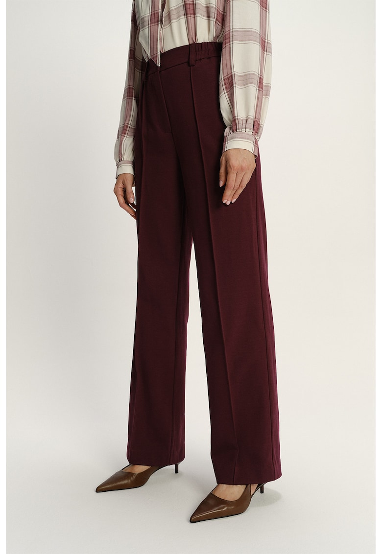 Oferte la Pantaloni drepti din amestec de modal - Maro cognac